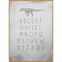 GREY DINOSAUR ABC - BRNEPLAKAT