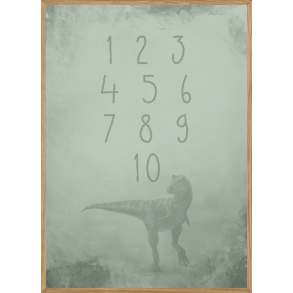 GREEN DINOSAUR NUMBERS - BRNEPLAKAT