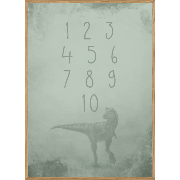 GREEN DINOSAUR NUMBERS - BRNEPLAKAT