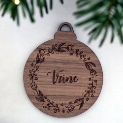 Julekugle med krans - personlig 