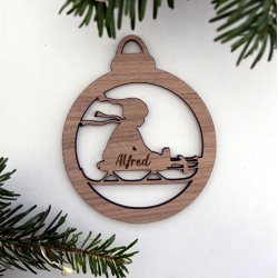 Julekugle med klk - valgfrit navn