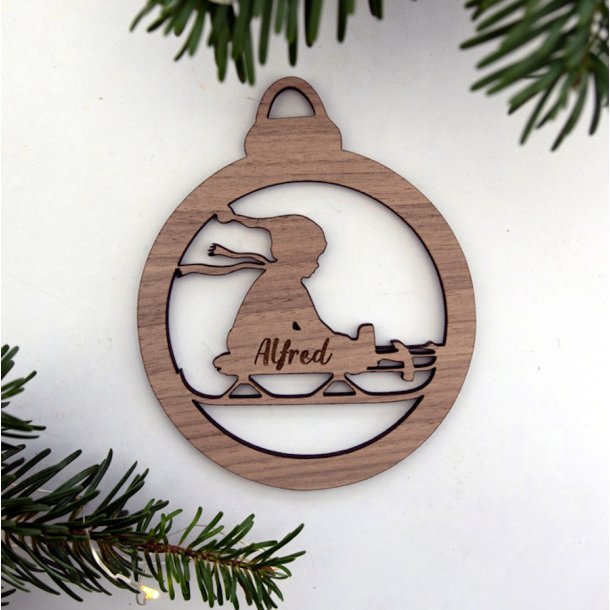 Julekugle med klk - valgfrit navn