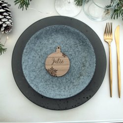 Julekugle med fnug - valgfrit navn