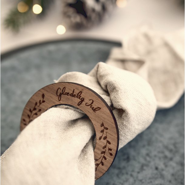 Servietring "Gldelig Jul" - st  4 stk.