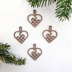 Sm udskrede julehjerter - st  4 stk.