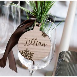 Julekugle med fnug - valgfrit navn