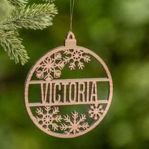 Personlig julekugle med navn type 1