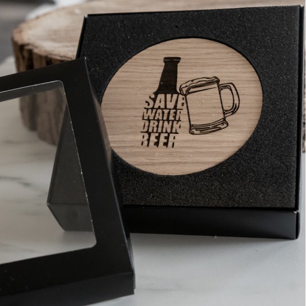 Save water drink beer, coaster 4 stk