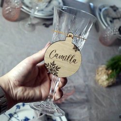 Julekugle med fnug - valgfrit navn